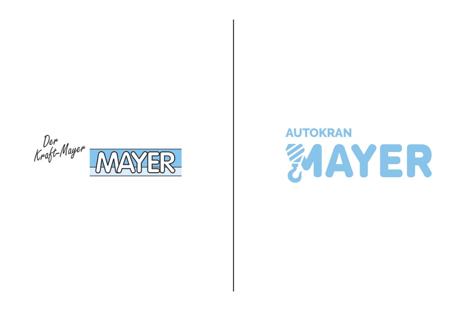 Studio Dufte Kran Mayer Logodesign Vergleich Before After