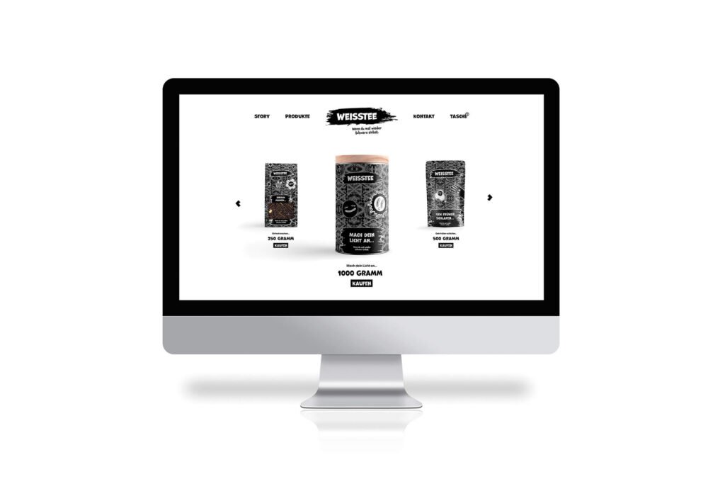 Studio Dufte Weisstee Corporate Design Webseite iMac